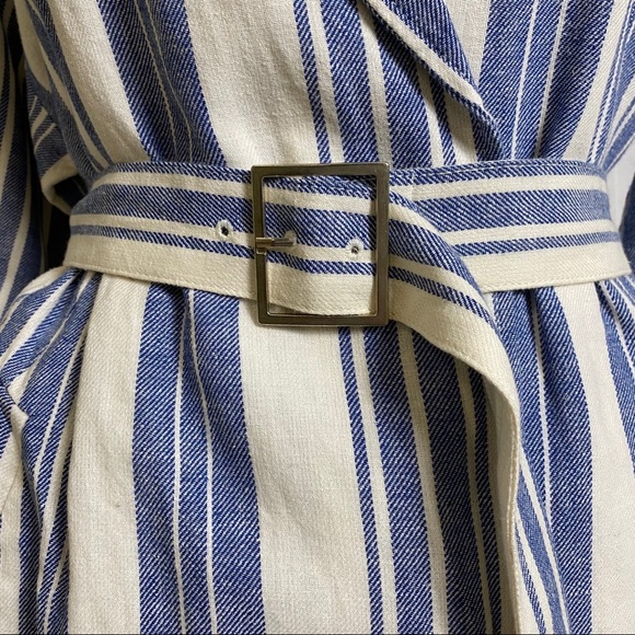 ELEVENSES Anthropologie Blue White Striped Jacket - Picture 5 of 8